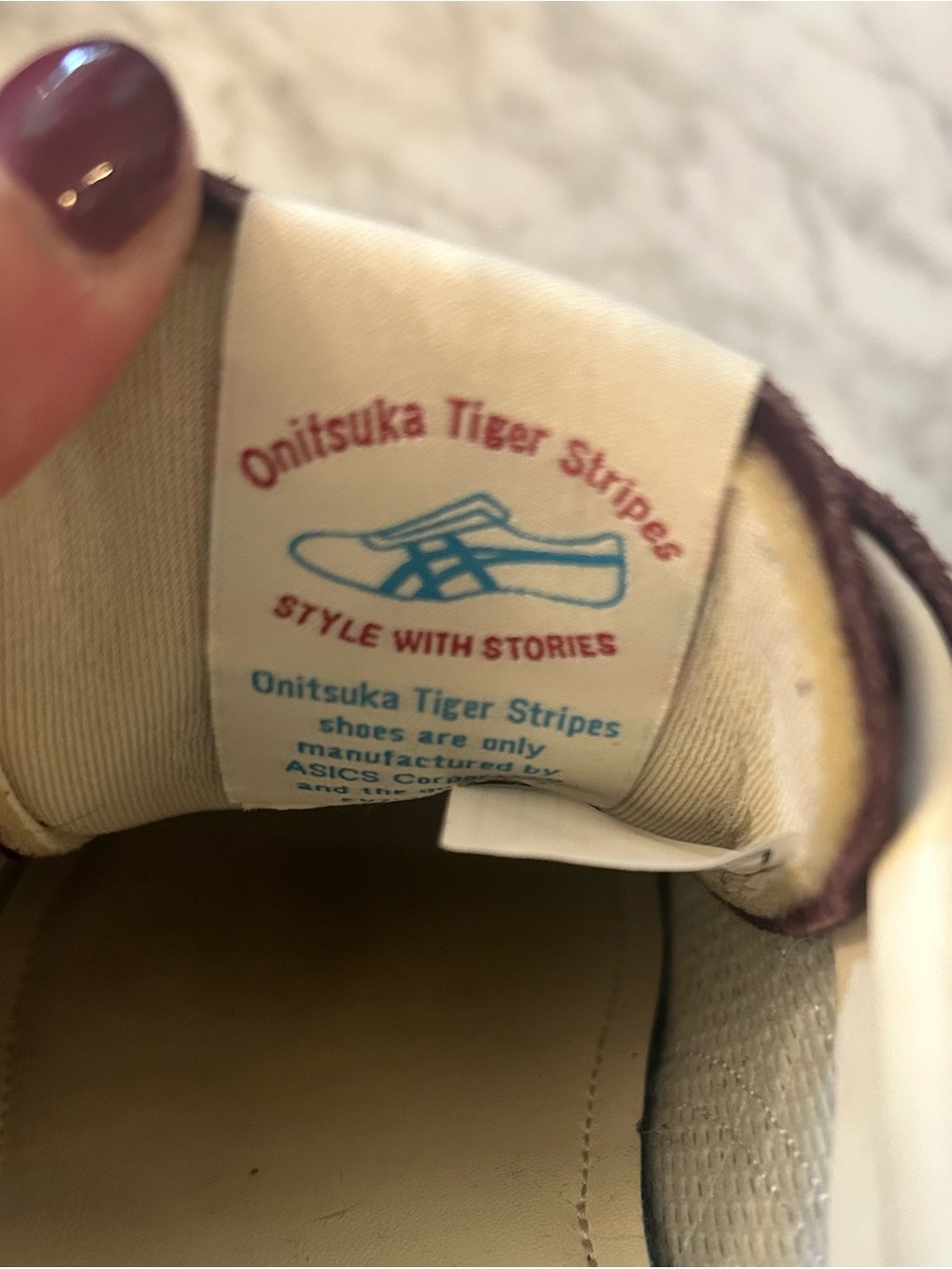 Onitsuka Tiger Burgundy Suede Sneakers with White Stripes - Picture 8 of 8